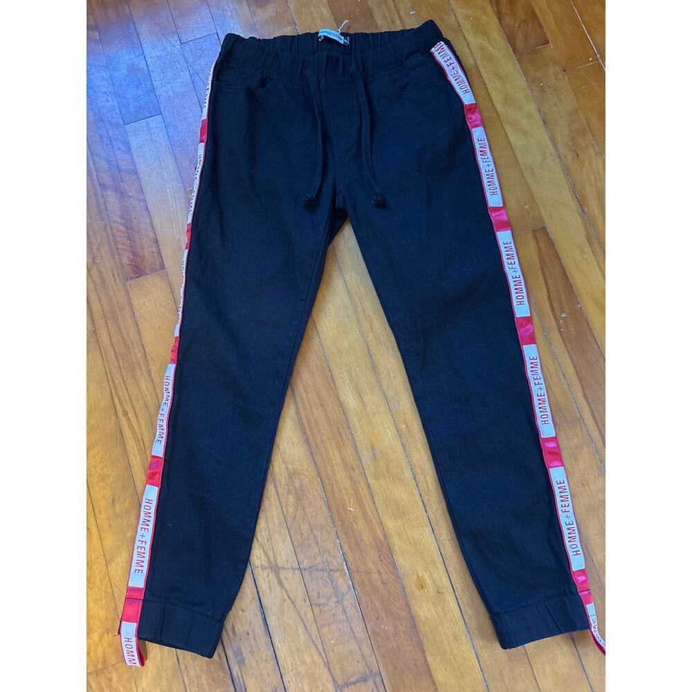 Revamped Denim Homme + Femme Black Cotton/Spandex Joggers Size Small